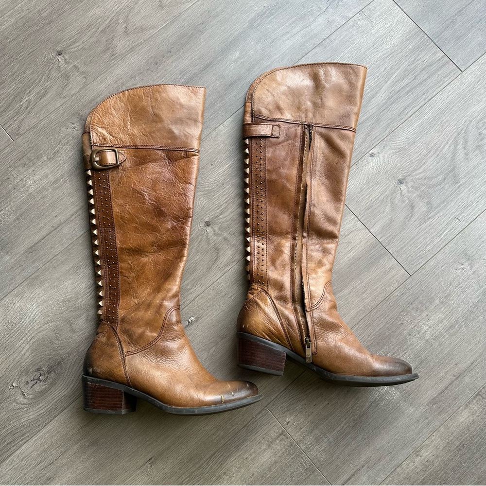 Vince Camuto Bollo Riding Boot - size 8 - Rich Coco Two Tone Calf